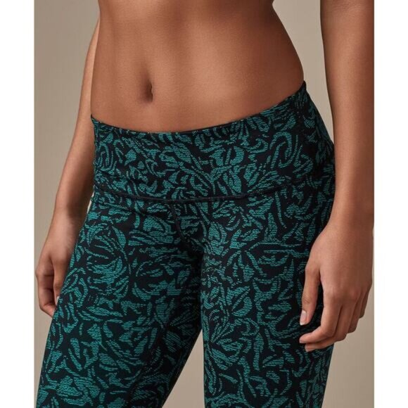 LULULEMON Wunder Under Low-Rise Tight Sz 4 Thrive Viridian Green Black - Picture 2 of 10